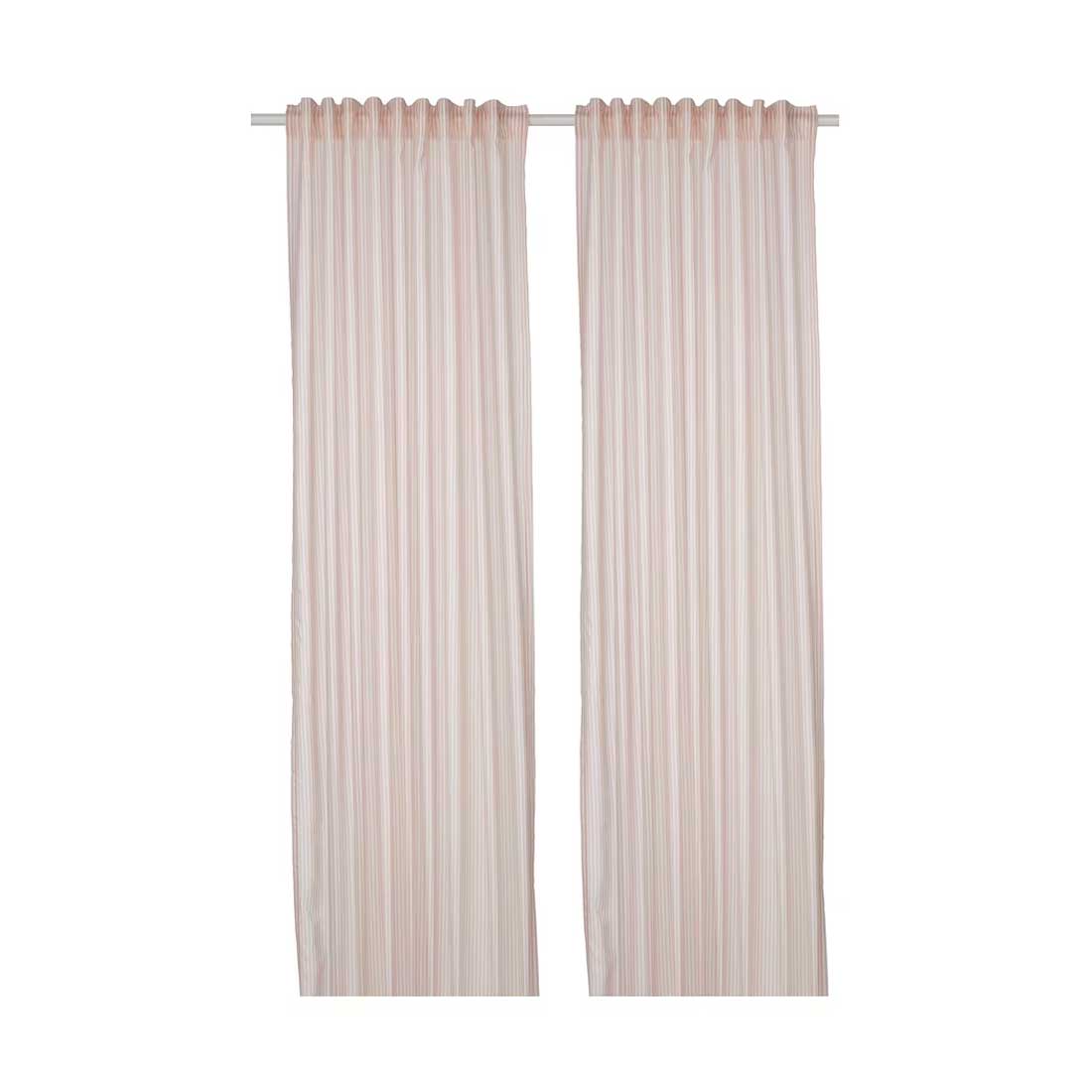 Bymott curtains white beige stripe