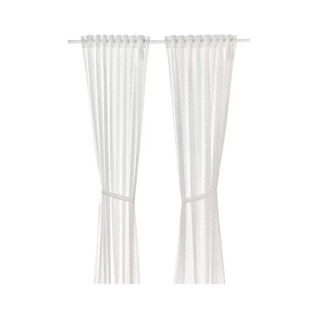 Len curtains with tie backs 1 pair