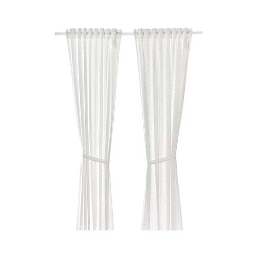 Len curtains with tie backs 1 pair